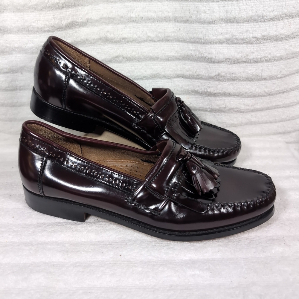 G.H. Bass Weejuns Jeremy Kiltie Loafer Dress Shoe Men 10 D Burgundy Slip Tassels
